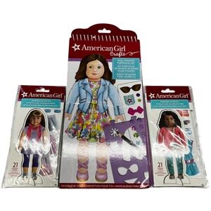American Girl Crafts Doll Fashion Portfolio & 2 Paper Doll Stylist Sets New 2016
